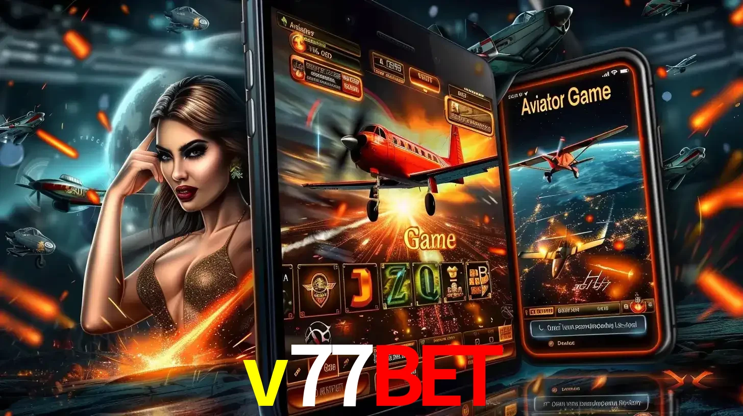 Mulher estilosa cercada por telas que exibem a jogabilidade do Aviator, capturando a intensidade e a estratégia deste popular crash game oferecido pelo v77bet.